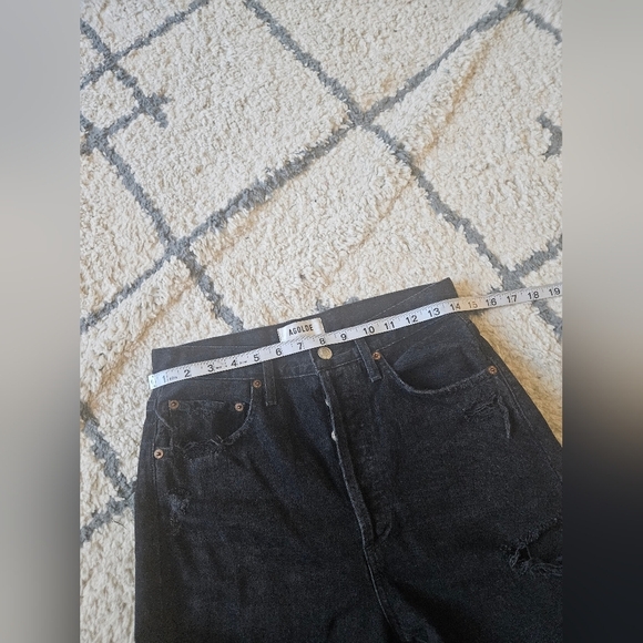 AGOLDE high-rise straight leg button fly distressed denim size 24 - Picture 5 of 7